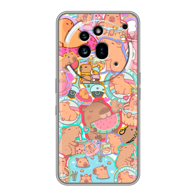 Силиконовый чехол на Nothing Phone (3a) Pro с принтом капибары Силиконовый чехол на Nothing Phone (3a) Pro с принтом капибары