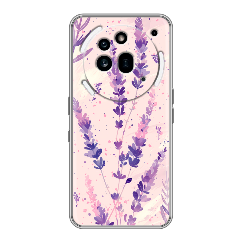 Силиконовый чехол на Nothing Phone (3a) Pro с принтом цветы лаванда Силиконовый чехол на Nothing Phone (3a) Pro с принтом цветы лаванда