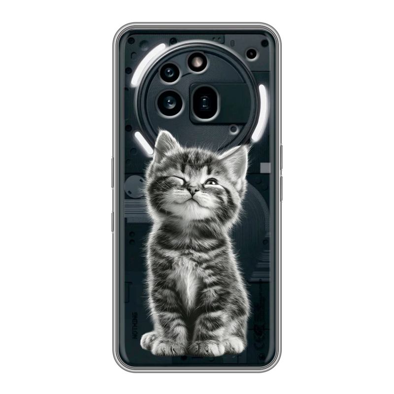 Силиконовый чехол на Nothing Phone (3a) Pro с принтом Котенок Силиконовый чехол на Nothing Phone (3a) Pro с принтом Котенок