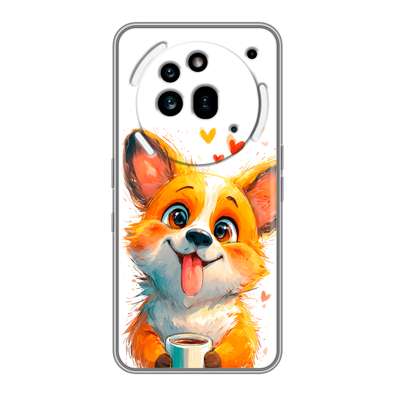 Силиконовый чехол на Nothing Phone (3a) Pro с принтом корги Силиконовый чехол на Nothing Phone (3a) Pro с принтом корги
