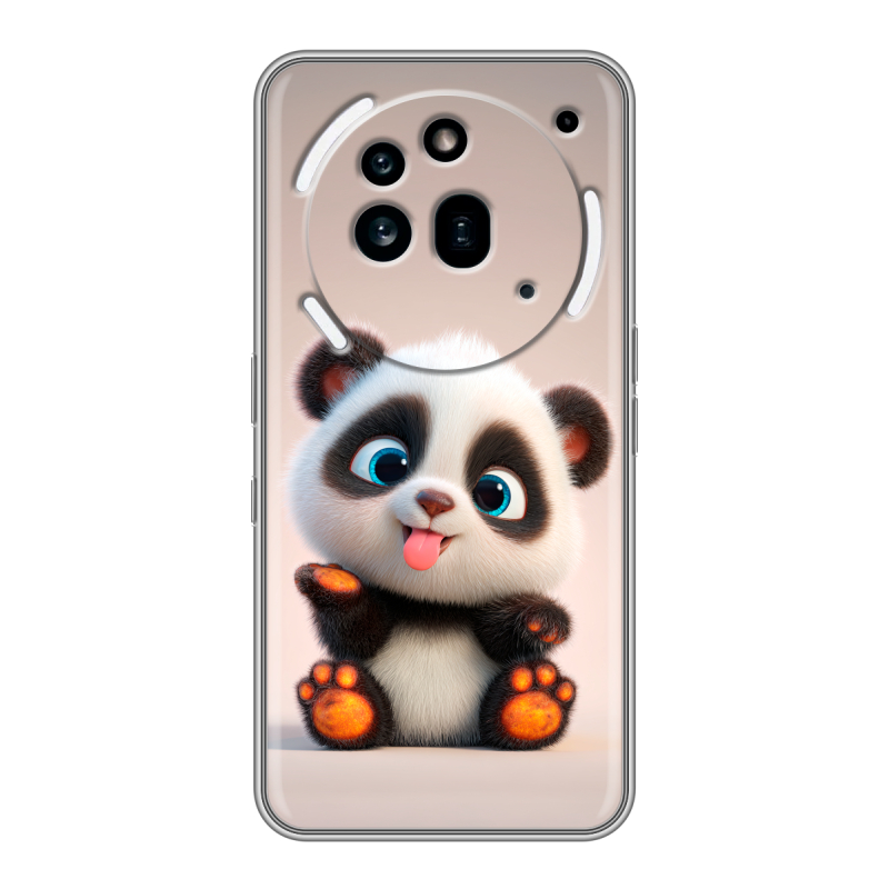 Силиконовый чехол на Nothing Phone (3a) Pro с принтом милая панда Силиконовый чехол на Nothing Phone (3a) Pro с принтом милая панда