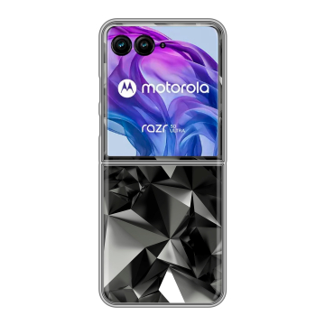 Пластиковый чехол на Motorola Razr 50 Ultra с принтом Черные кристаллы