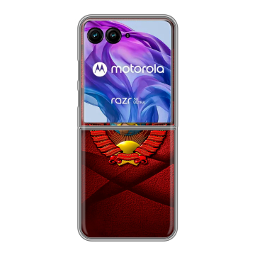 Пластиковый чехол на Motorola Razr 50 Ultra с принтом Герб СССР
