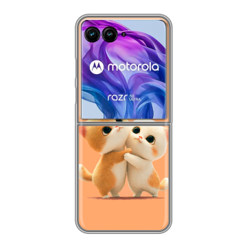Пластиковый чехол на Motorola Razr 50 Ultra с принтом Милые котики