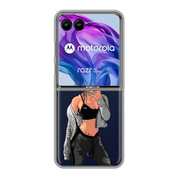 Пластиковый чехол на Motorola Razr 50 Ultra с принтом Женские принты