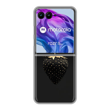 Пластиковый чехол на Motorola Razr 50 Ultra с принтом Черная клубника