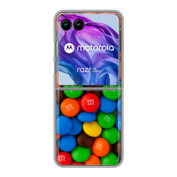 Пластиковый чехол на Motorola Razr 50 Ultra с принтом Конфеты