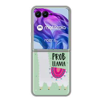 Пластиковый чехол на Motorola Razr 50 Ultra с принтом Лама