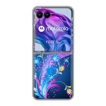 Пластиковый чехол на Motorola Razr 50 Ultra с принтом Бабочки