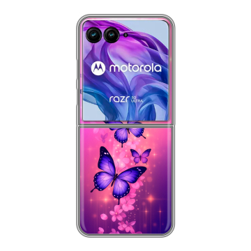 Пластиковый чехол на Motorola Razr 50 Ultra с принтом Бабочки