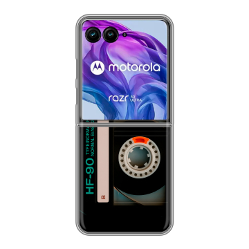 Пластиковый чехол на Motorola Razr 50 Ultra с принтом Кассета