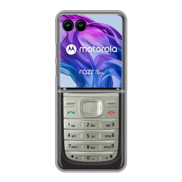 Пластиковый чехол на Motorola Razr 50 Ultra с принтом Ретро Нокия