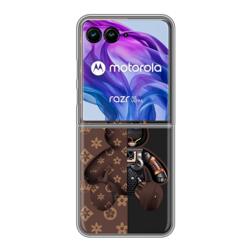 Пластиковый чехол на Motorola Razr 50 Ultra с принтом Луи робот