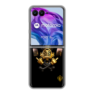 Пластиковый чехол на Motorola Razr 50 Ultra с принтом Золотой скрудж макдак