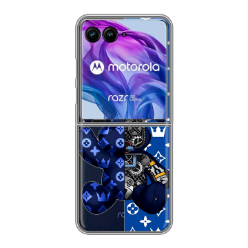Пластиковый чехол на Motorola Razr 50 Ultra с принтом Луи робот