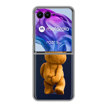 Пластиковый чехол на Motorola Razr 50 Ultra с принтом Медведь