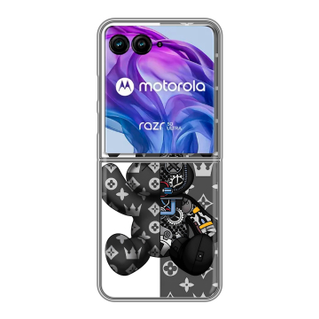 Пластиковый чехол на Motorola Razr 50 Ultra с принтом Луи робот