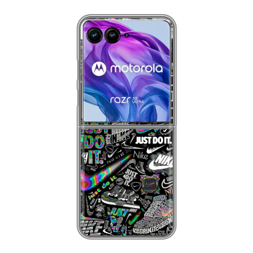 Пластиковый чехол на Motorola Razr 50 Ultra с принтом Найк