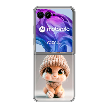 Пластиковый чехол на Motorola Razr 50 Ultra с принтом Кролик