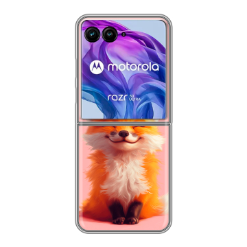 Пластиковый чехол на Motorola Razr 50 Ultra с принтом милая лиса
