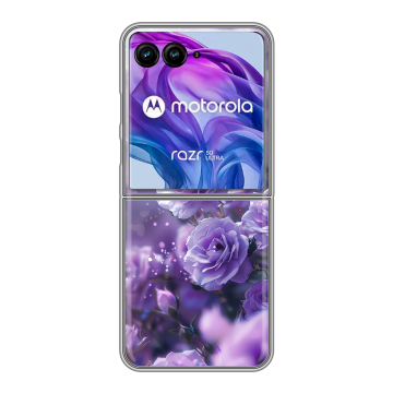 Пластиковый чехол на Motorola Razr 50 Ultra с принтом Розы цветы