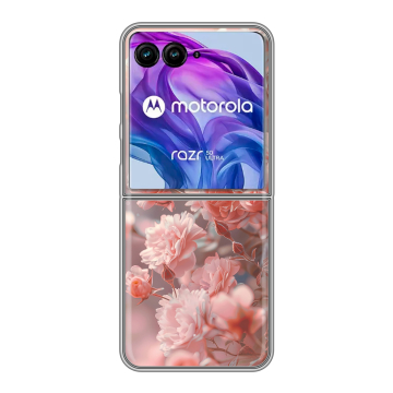Пластиковый чехол на Motorola Razr 50 Ultra с принтом Розовые розы