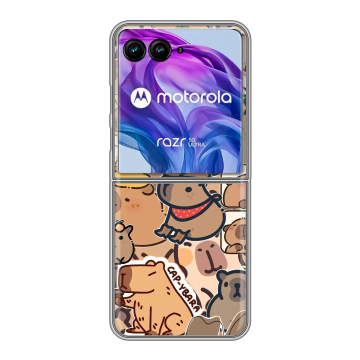 Пластиковый чехол на Motorola Razr 50 Ultra с принтом капибара