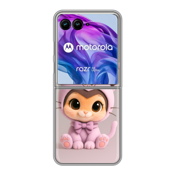 Пластиковый чехол на Motorola Razr 50 Ultra с принтом Куроми Kuromi 