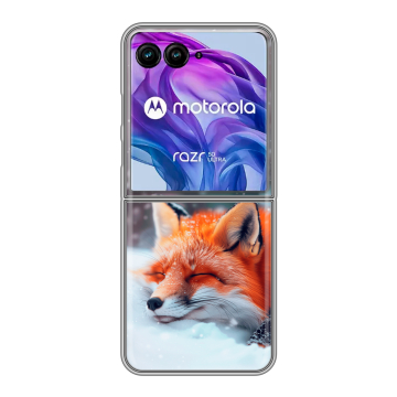 Пластиковый чехол на Motorola Razr 50 Ultra с принтом лиса