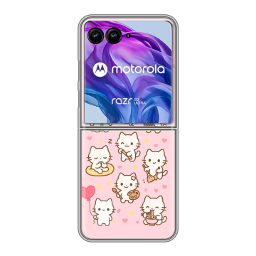 Пластиковый чехол на Motorola Razr 50 Ultra с принтом Hello Kitty Хелоу Кити