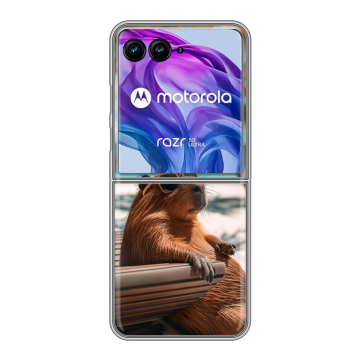 Пластиковый чехол на Motorola Razr 50 Ultra с принтом Капибара