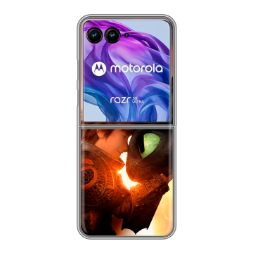 Пластиковый чехол на Motorola Razr 50 Ultra с принтом Как приручить дракона