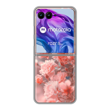 Пластиковый чехол на Motorola Razr 50 Ultra с принтом Розы цветы