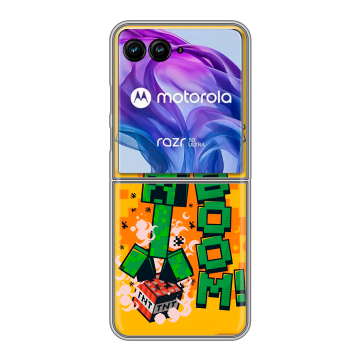 Пластиковый чехол на Motorola Razr 50 Ultra с принтом Майнкрафт Minecraft