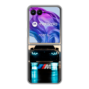 Пластиковый чехол на Motorola Razr 50 Ultra с принтом БМВ BMW