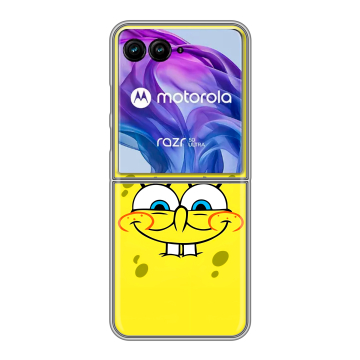 Пластиковый чехол на Motorola Razr 50 Ultra с принтом спанчбоб спанч боб