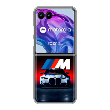 Пластиковый чехол на Motorola Razr 50 Ultra с принтом БМВ BMW