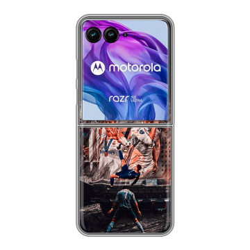 Пластиковый чехол на Motorola Razr 50 Ultra с принтом Реал Роналдо Real Ronaldo