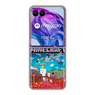 Пластиковый чехол на Motorola Razr 50 Ultra с принтом Майнкрафт Minecraft