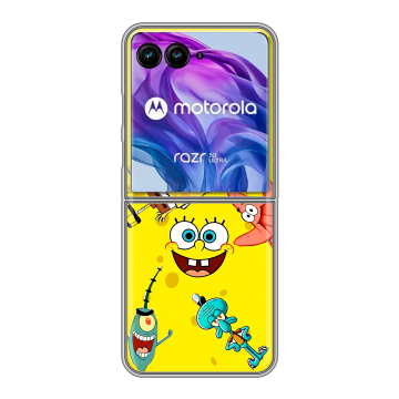 Пластиковый чехол на Motorola Razr 50 Ultra с принтом Спанч боб Спанчбоб