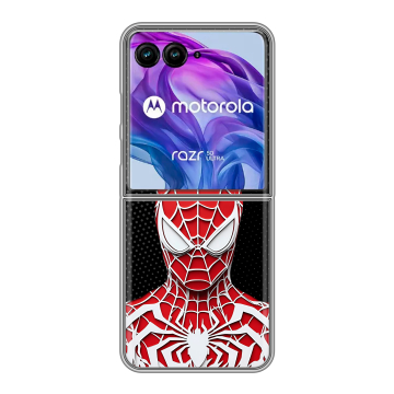 Пластиковый чехол на Motorola Razr 50 Ultra с принтом человек паук spiderman