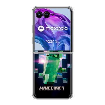 Пластиковый чехол на Motorola Razr 50 Ultra с принтом Майнкрафт Minecraft