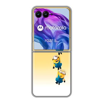 Пластиковый чехол на Motorola Razr 50 Ultra с принтом Миньоны