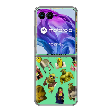 Пластиковый чехол на Motorola Razr 50 Ultra с принтом Шрек Shrek Пластиковый чехол на Motorola Razr 50 Ultra с принтом Шрек Shrek