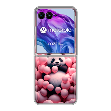 Пластиковый чехол на Motorola Razr 50 Ultra с принтом Панда