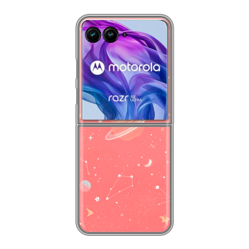 Пластиковый чехол на Motorola Razr 50 Ultra с принтом Розовый космос Пластиковый чехол на Motorola Razr 50 Ultra с принтом Розовый космос