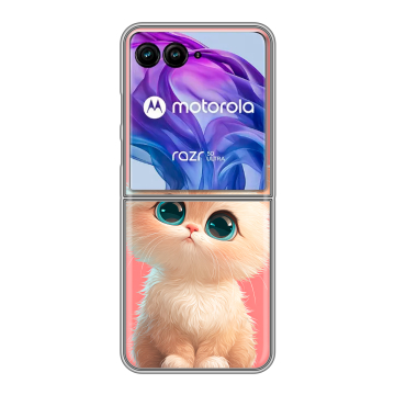 Пластиковый чехол на Motorola Razr 50 Ultra с принтом Розовый котенок Пластиковый чехол на Motorola Razr 50 Ultra с принтом Розовый котенок