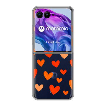 Пластиковый чехол на Motorola Razr 50 Ultra с принтом Сердечки Пластиковый чехол на Motorola Razr 50 Ultra с принтом Сердечки