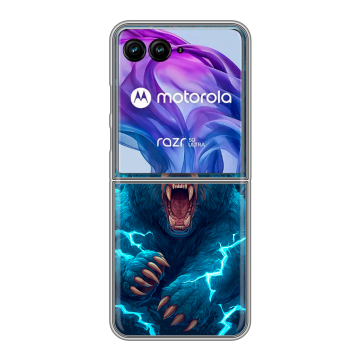 Пластиковый чехол на Motorola Razr 50 Ultra с принтом Медведь Пластиковый чехол на Motorola Razr 50 Ultra с принтом Медведь
