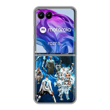 Пластиковый чехол на Motorola Razr 50 Ultra с принтом Реал Роналдо
